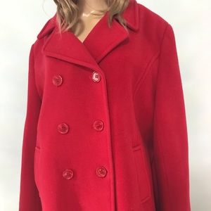 Preston & York Red Wool Pea Coat, SZ L